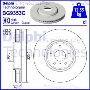 Тормозной диск Delphi передний для Infiniti Q70 I 2013-2026. Артикул BG9353C