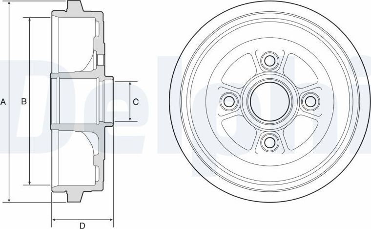 Тормозной барабан Delphi. Артикул BF574