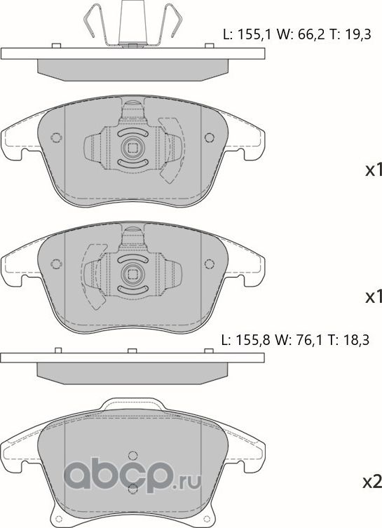 Колодки тормозные дисковые Avantech (противоскрипная пластина в компл.). Артикул AV007