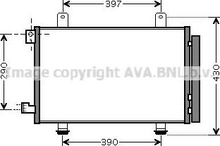 Радиатор кондиционера (конденсатор) AVA для Fiat Sedici 2006-2014. Артикул SZ5090D