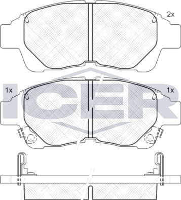 Тормозные колодки Icer для Toyota Corolla E110 1997-2002. Артикул 181210