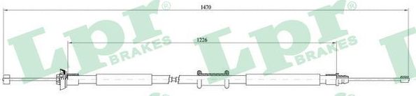 Трос ручника (тросик ручного тормоза) LPR задний правый/левый для Fiat Punto II 1999-2012. Артикул C0197B