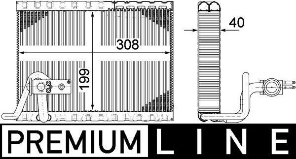 Испаритель кондиционера Mahle Premium. Артикул AE 124 000P