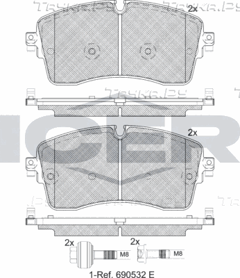 Тормозные колодки Icer передние для Land Rover Defender II 2019-2026. Артикул 182335-200