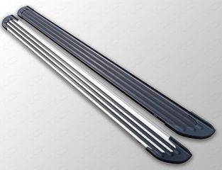 Пороги алюминиевые ТСС Slim Line Silver 1720 мм Mitsubishi Outlander XL 2009-2012. Артикул MITOUTXL10-13S