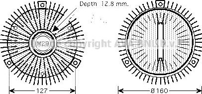 Муфта вентилятора (вискомуфта) AVA для Mercedes-Benz E-Класс II (W210, S210) 1995-2000. Артикул MSC422