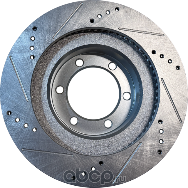 Передний тормозной диск Evolution с перфорацией и насечками в покрытии GEOMET (Powerstop). Артикул JBR975