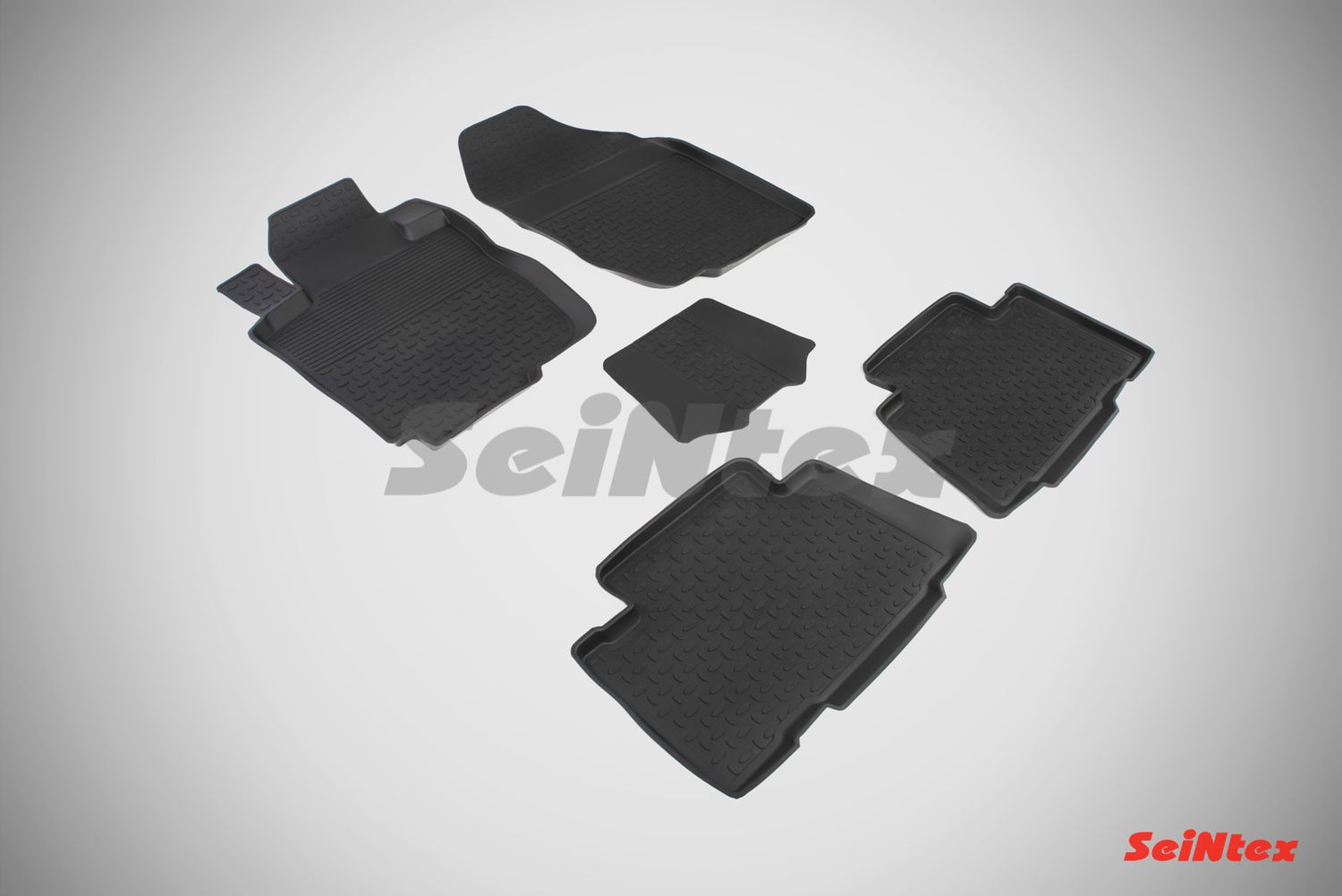 Коврики резиновые Seintex с высоким бортиком для салона Toyota RAV4 III 2008-2012 короткая база. Артикул 82620