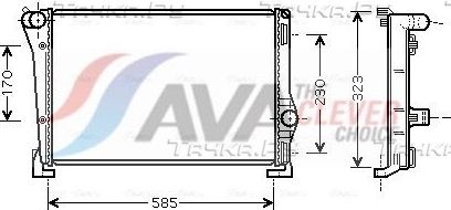 Радиатор охлаждения двигателя AVA ** CLEVER FIT ** для Fiat Punto II 2003-2012. Артикул FTA2279