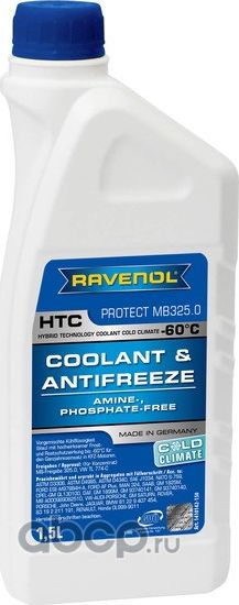 Антифриз готовый синий RAVENOL HTC COLD CLIMATE -60C ( 1,5л) Ravenol. Артикул 1410142150