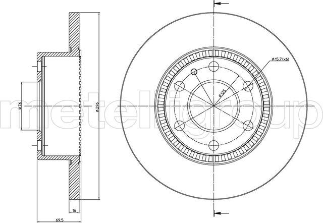 Тормозной диск Metelli задний для IVECO Daily IV 2006-2011. Артикул 23-0910C