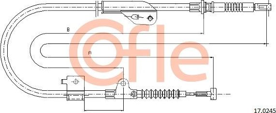 Трос ручника (тросик ручного тормоза) Cofle задний левый для Nissan Primera P11 1996-2002. Артикул 92.17.0245