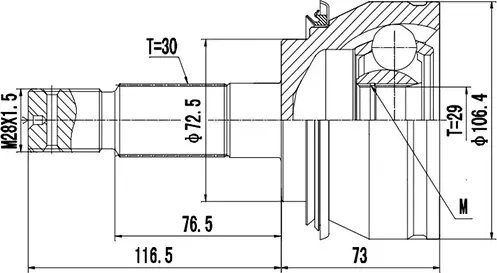 Шрус Наружный (Zikmar). Артикул Z87038R