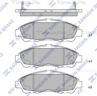Тормозные колодки Sangsin Hi-Q для Honda Pilot II 2008-2015. Артикул SP4110