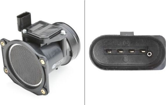 Датчик массового расхода воздуха (ДМРВ) Hella для Volkswagen Bora 1998-2005. Артикул 8ET 009 142-261