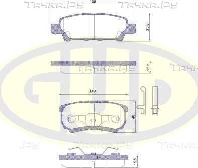 Тормозные колодки G.U.D.. Артикул GBP880159