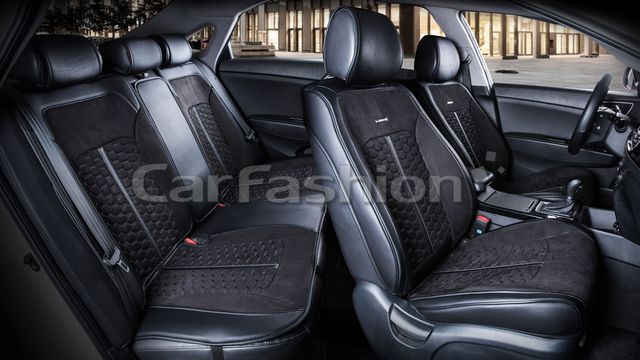 Накидки универсальные CarFashion Stalker Plus для авто, цвет Черный/Черный/Т. серый. Артикул 22424