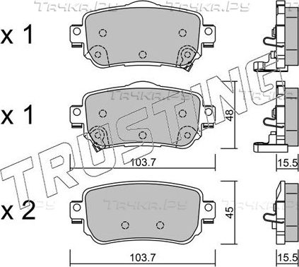 Тормозные колодки Trusting задние для Nissan X-Trail T32 2013-2026. Артикул 1035.0