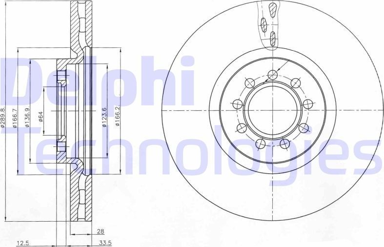 Тормозной диск Delphi. Артикул BG4101