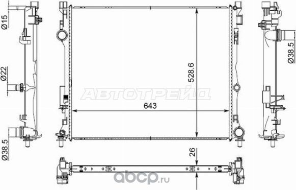 РАДИАТОР MERCEDES-BENZ G-CLASS 18- / GLE 18- / GLS-CLASS 19- (SAT). Артикул ST100102