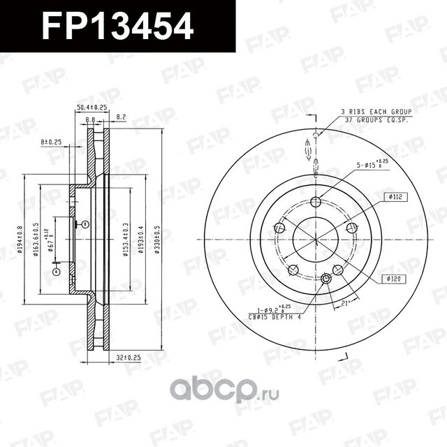 FP13454 ДИСК ТОРМОЗНОЙ (FAP). Артикул FP13454