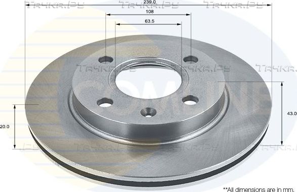 Тормозной диск Comline COATED. Артикул ADC0440V