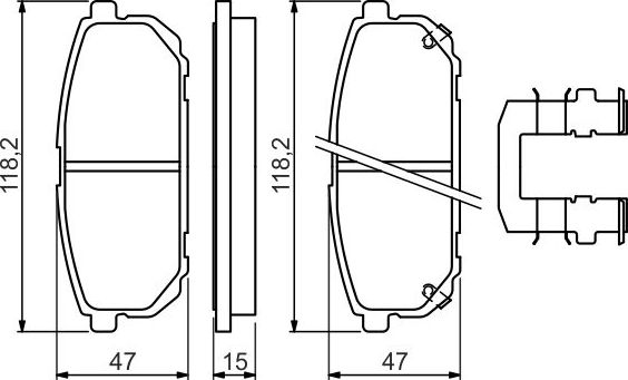 Тормозные колодки Bosch (Low-Metallic). Артикул 0 986 494 590