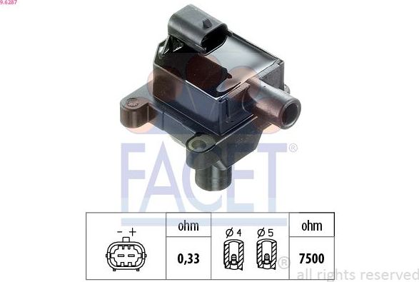 Катушка зажигания Facet Made in Italy - OE Equivalent для Alfa Romeo GTV 1995-2005. Артикул 9.6287