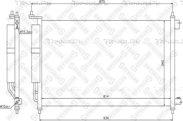 Радиатор кондиционера (конденсатор) Stellox. Артикул 10-45224-SX