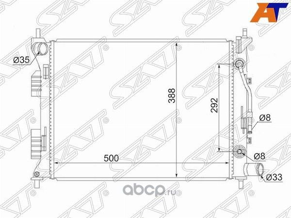 Радиатор HYUNDAI SOLARIS  KIA RIO III 11- (SAT). Артикул HY0016