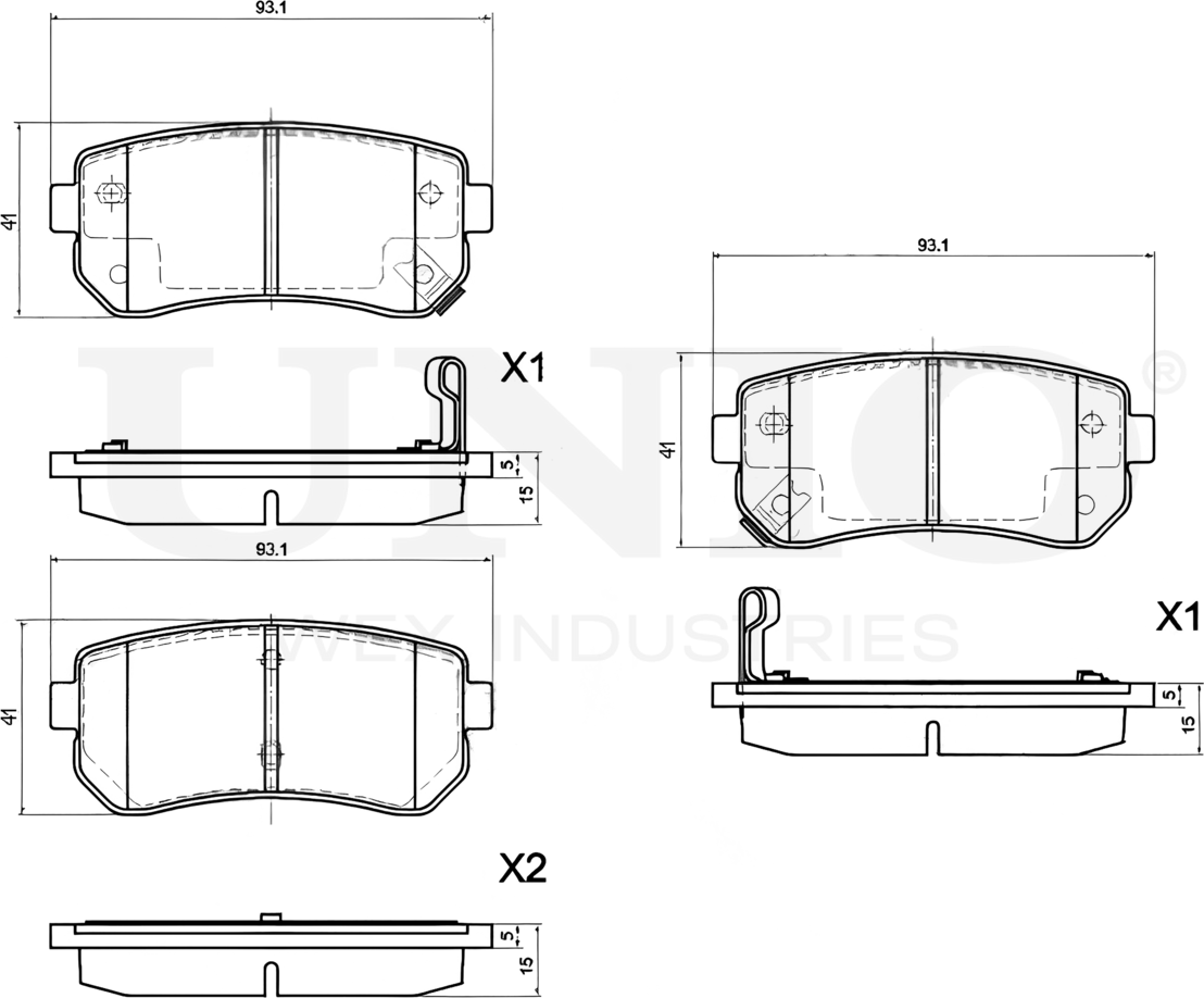 Колодки тормозные дисковые, комплект (Unio). Артикул BRP-20239