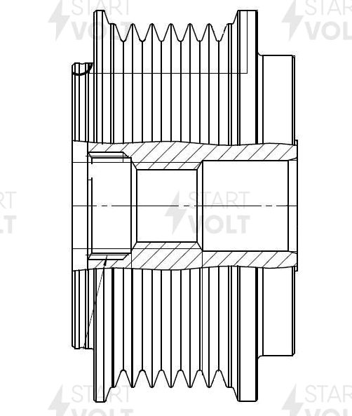 Муфта генератора обгонная StartVOLT для Volkswagen Transporter T4 1995-2003. Артикул SGP 1809