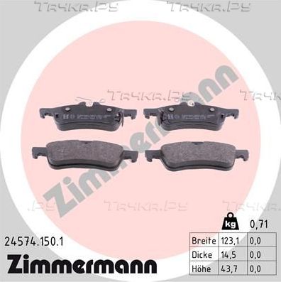 Тормозные колодки Zimmermann. Артикул 24574.150.1