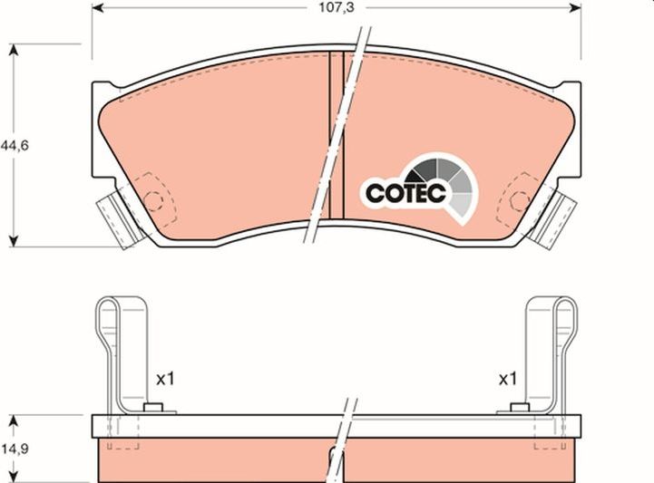 Тормозные колодки TRW COTEC. Артикул GDB883