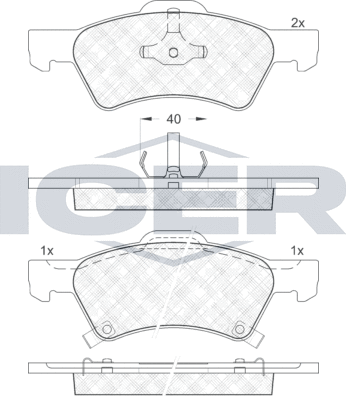 Тормозные колодки Icer передние для Dodge Caravan IV 2000-2007. Артикул 181544
