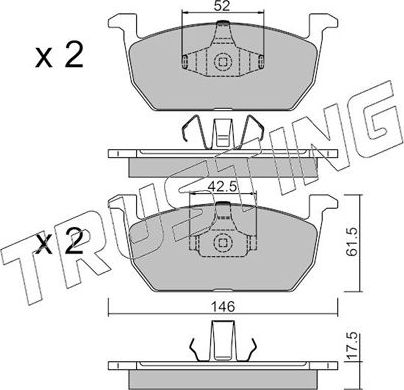 Тормозные колодки Trusting. Артикул 1214.0