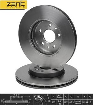 Тормозной диск Zentparts. Артикул Z06035