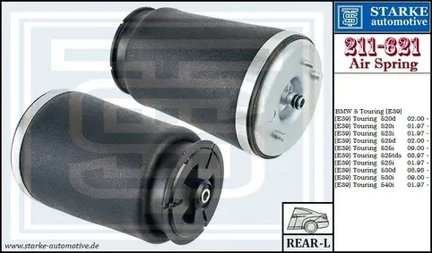 Пневмобаллон BMW E39 Touring задний L (Starke). Артикул 211621