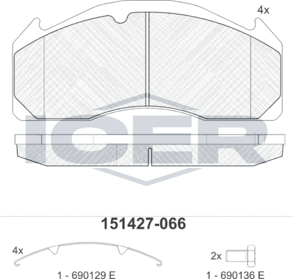 Тормозные колодки Icer. Артикул 151427-066