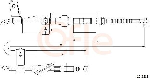 Трос ручника (тросик ручного тормоза) Cofle. Артикул 10.5233
