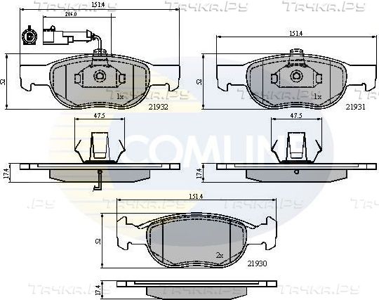 Тормозные колодки Comline Comline. Артикул CBP1479