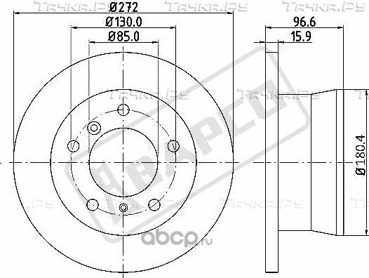 Диск тормозной задний MB Sprinter Classic W909 (13-) d=272, th (Bapco). Артикул BD0322