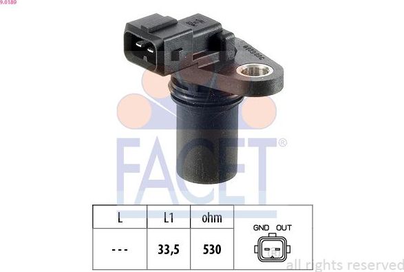 Датчик положения распредвала Facet Made in Italy - OE Equivalent. Артикул 9.0189