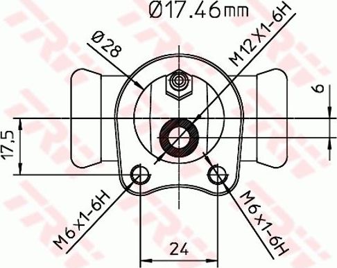 Тормозной цилиндр TRW (Чугун) для Opel Corsa A 1982-1993. Артикул BWC112