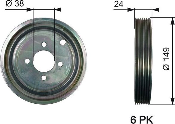 Шкив коленвала Gates DriveAlign®. Артикул TVD1099