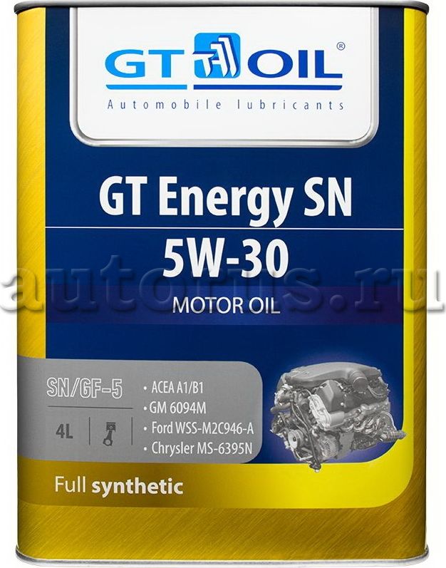 Масло GT Energy SN  SAE 5W30  API SN син.  4 л (GT OIL). Артикул 8809059407257