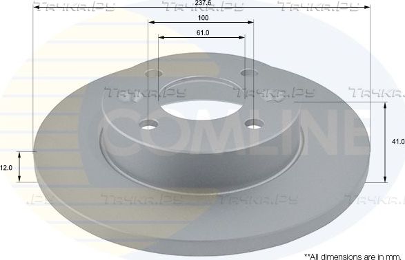 Тормозной диск Comline COATED передний для Renault 9 1982-1989. Артикул ADC1503