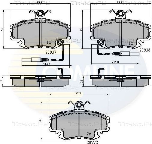 Тормозные колодки Comline Comline передние для Peugeot 205 1986-1998. Артикул CBP1431
