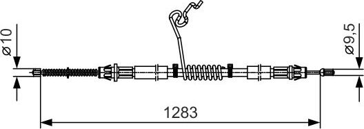 Трос ручника (тросик ручного тормоза) Bosch. Артикул 1 987 482 036