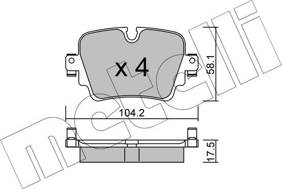 Тормозные колодки Metelli задние для Jaguar F-Type I 2012-2026. Артикул 22-1036-0